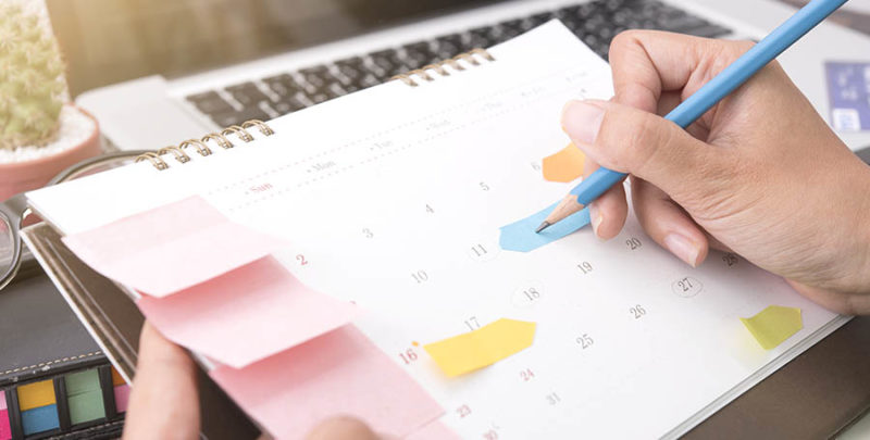 Set a schedule to stay productive 