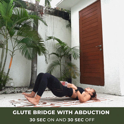 How to do glute bridges with abduction at home for a legs and booty workout