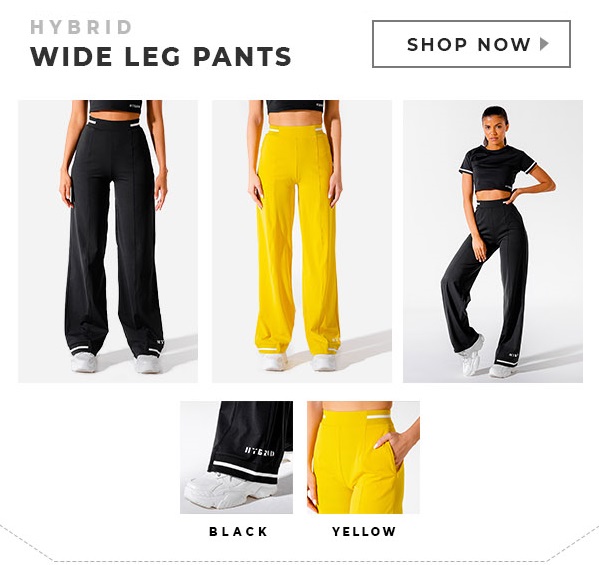 Hybrid Wide Leg Pants - Black, Workout Pants Women, SQUATWOLF