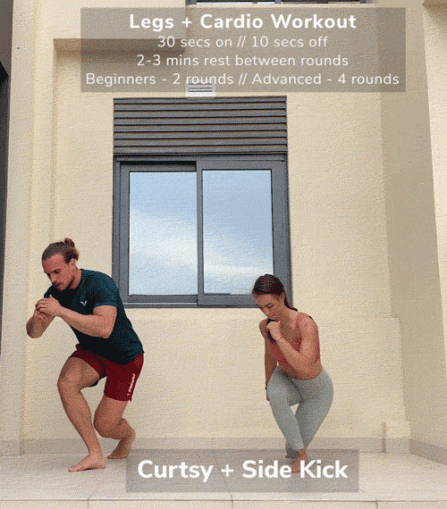 how-to-do-side-kick-curtsy-lunge