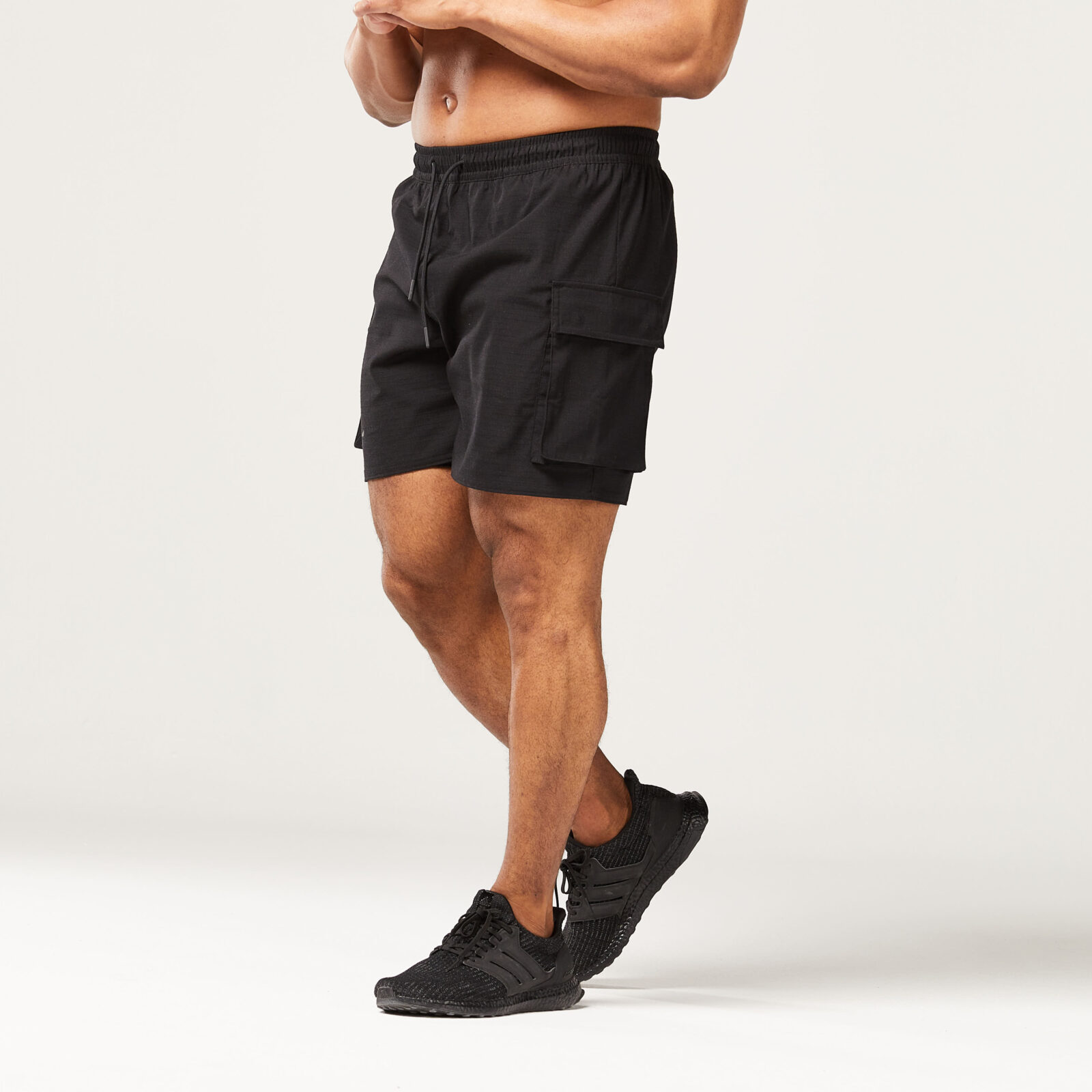 squatwolf-gym-wear-code-2-in-1-cargo-shorts-black-workout-short-for-men