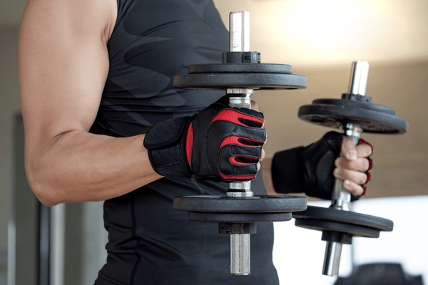 Dumbbell-Workout-With-Gym-Gloves-SQUATWOLF